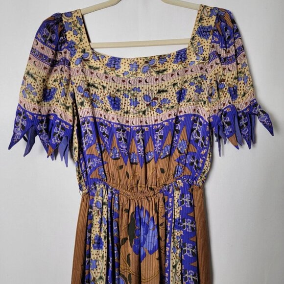 Vintage UMI Collections by Anne Crimmins Silk Gypsy Floral Boho Maxi Dress 8 - Picture 8 of 12